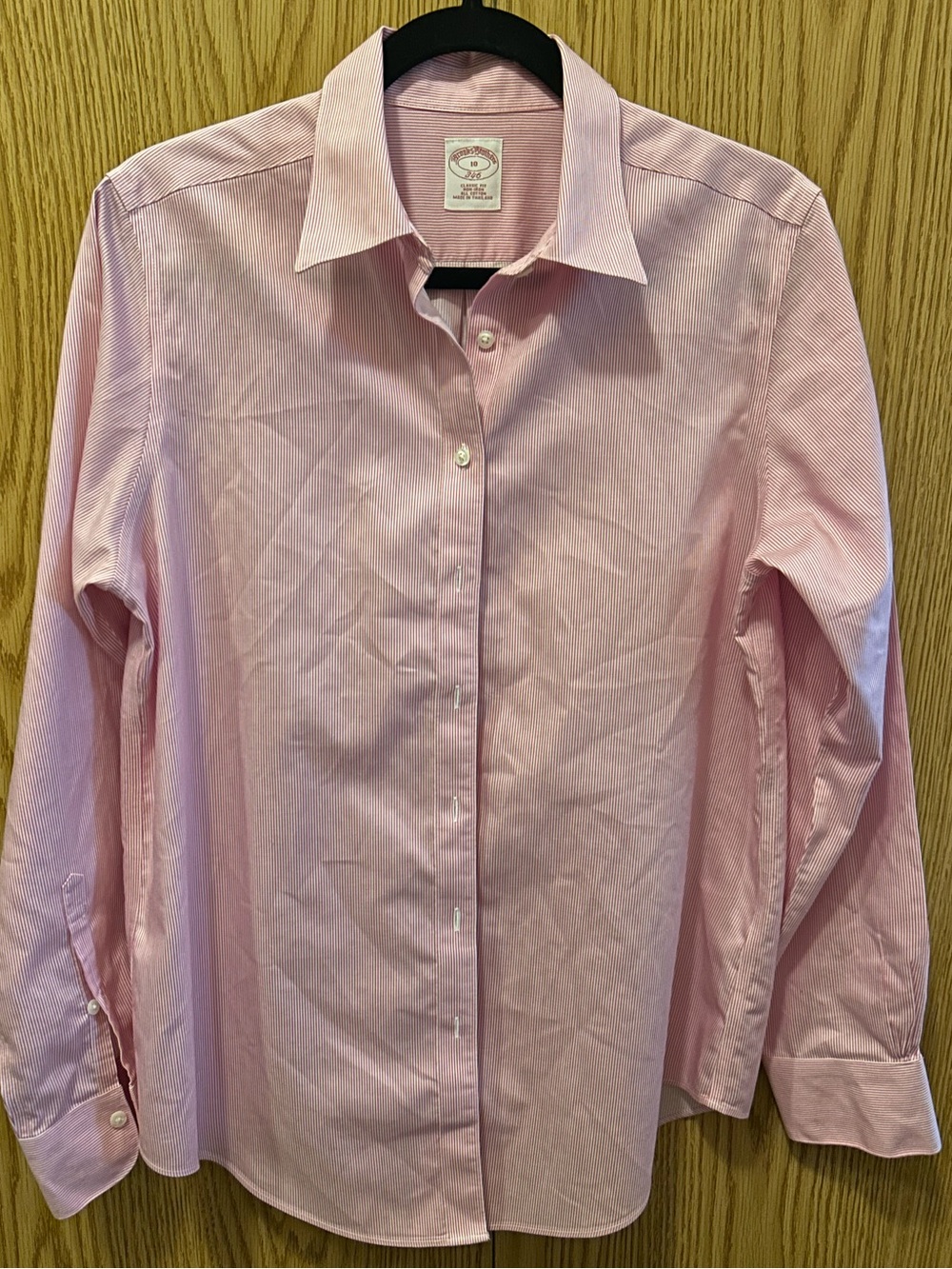 Brooks Brothers "346" long sleeve pink button-down dress shirt Size 10